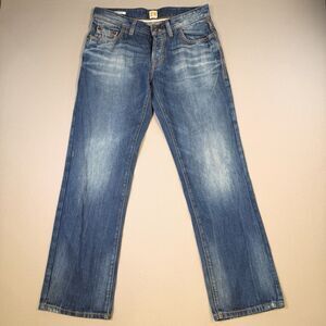 NWOT Hugo Boss Orange Jeans Mens 34x32 Blue Regular Fit Straight Leg Button Fly